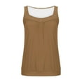 thumbnail image 3 of Fmbrln Tank Tops for Women Summer Sleeveless V Neck Front Pleated Solid Tops Casual Loose Lightweight Blouses, 3 of 6