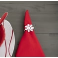 thumbnail image 3 of Beautiful White Classic Snowflake Napkin Rings Set of 4, 3 of 4