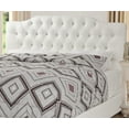 thumbnail image 2 of Full Size Bed White Faux Leather Tufted Upholstered Headboard Platform Bed 1pc Set Gorgeous Contemporary Bedroom Furniture, 2 of 5