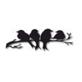 thumbnail image 7 of Black Group Of Birds Stands On A Branch Wood Wall Art, 7 of 7
