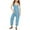 Sky Blue, variant on Girl Jumpsuit Casual Sleeveless Jumpsuit Toddler Girl Summer Outfits with Pockets Girls Summer Clothes for Girls 5-6Years