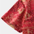 thumbnail image 4 of Men Printed Stand-up Short-Sleeved Spring Shirts for Casual Daily Wear Red 3XL, 4 of 7