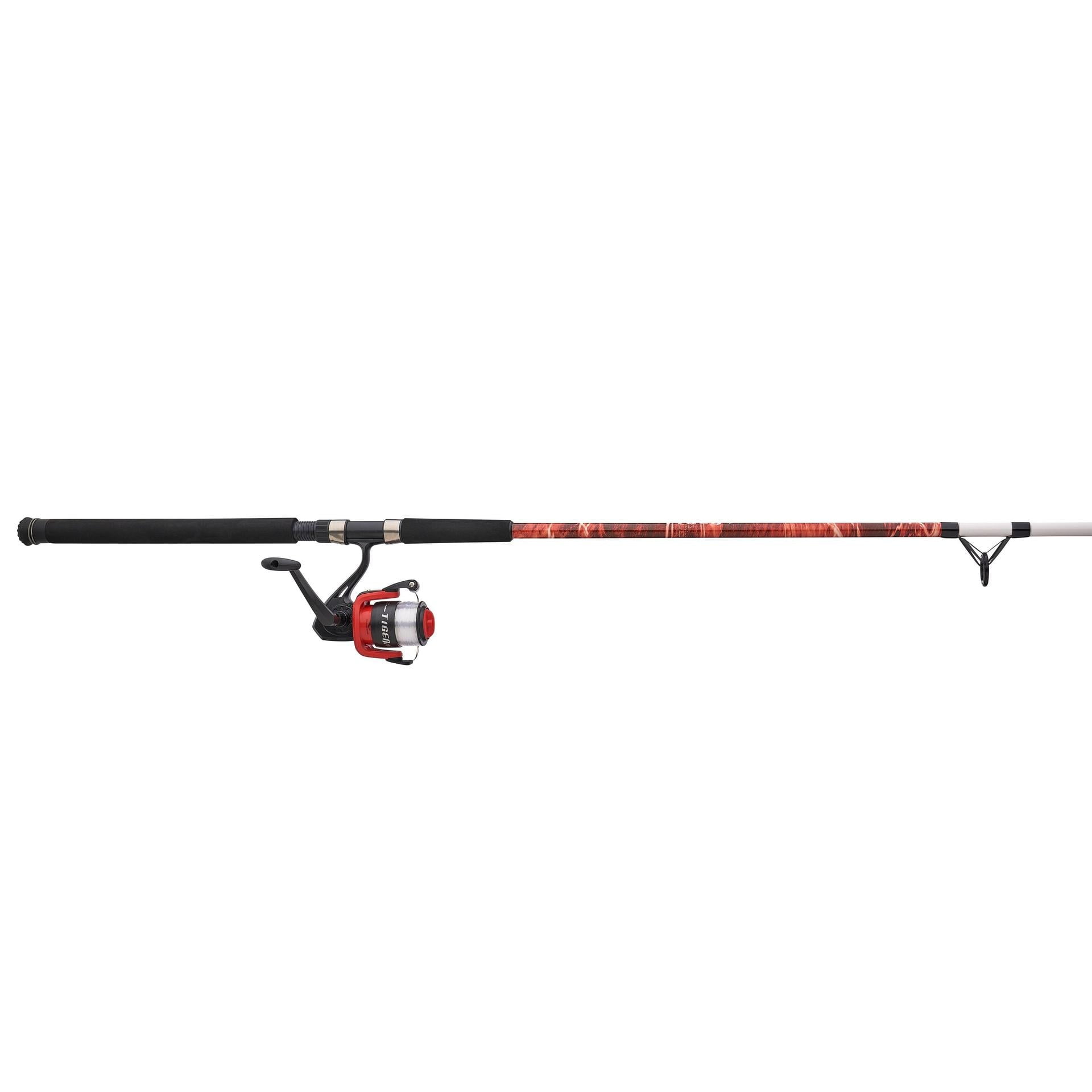Shakespeare Tiger Catfish Mossy Oak Spinning Reel and Fishing Rod Combo, 9' 2-Piece Rod