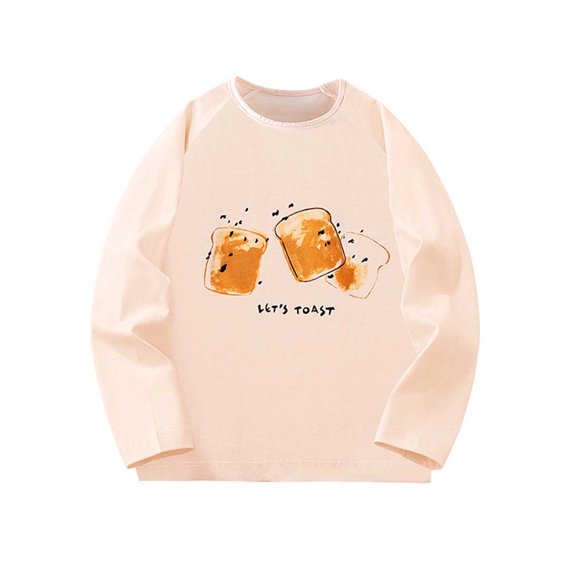 Kiijoy Toddler Girls Casual Sweatshirt Graphic Cotton Soft Crew Neck Pullover Sweatshirt