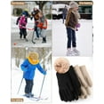 thumbnail image 5 of 2 Pairs Kids Fleece Lined Gloves Winter Thick Warm Thermal Cable Knit Gloves for 6-10 Years Boys Girls, 5 of 6