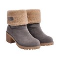 thumbnail image 1 of Botas de tacón grueso para mujer, botas de nieve antideslizantes a media pantorrilla, zapatos cortos de plataforma cómodos, 1 of 5