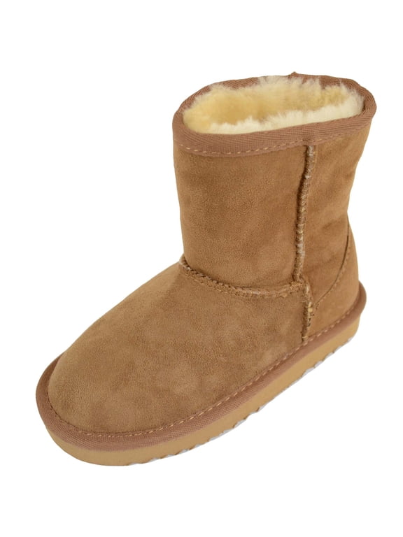 Kids Genuine Sheepskin Boot with Reinforced Heel by SNUGRUGS - Chestnut - US 8