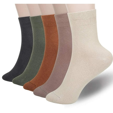 

FGZ Women Thin Cotton Socks Warm Soft Cotton Socks Women Above Ankle Crew Socks 5 Pairs (5-9 Multicolored)
