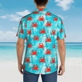 thumbnail image 4 of Xecao Crab Swims In The Ocean Print Hawaiian shirt - A Stylish Short-Sleeve Button-Down for Men, Perfect for Casual Beach and Tropical Outings.,3X-Large, 4 of 7