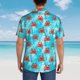 thumbnail image 4 of Fotbe Crab Swims In The Ocean Camisa Hawaiana para Hombre Unisex – Camisa Casual de Verano con Botones de Manga Corta de Algodón y Lino,Medium, 4 of 7