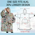 thumbnail image 4 of Oversized Wearable Blanket Hoodie,Cute Pitbull Terriers Dog and Flower Sherpa Blanket Hoodie with Super Pockets,Super Warm Fuzzy Pullover for Women & Men, 4 of 6