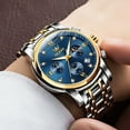 thumbnail image 4 of OLEVS Watches for Men, Mens Watches Gifts for Men Chronograph Analog Quartz Luxury Casual Classic Diamond Waterproof Luminous Stainless Steel Reloj para Hombre Blue Dial, 4 of 12