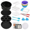 thumbnail image 4 of Muyoka Accesorios para freidora de aire de 7 pulgadas, juego de 130 piezas con libro de recetas, revestimiento antiadherente compatible con freidoras de aire de m谩s de 3,2 litros, Philips, Cosori, To, 4 of 6