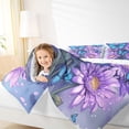 thumbnail image 4 of Homewish Cute Daisy Butterfly Bedding Comforter Set,Kawaii Flower Floral Twin Comforter Sets,Purple Blue Bedding Set For Girls Teens,Super Cozy Room Decor Reversible,2 Pieces, 4 of 8