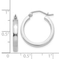 thumbnail image 3 of Real 14kt White Gold 2x3mm Rectangle Tube Hoop; for Adults and Teens; for Women and Men, 3 of 3