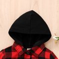 thumbnail image 4 of Younger Tree Toddler Boy Flannel Shirt Baby Long Sleeve Hooded Plaid Button Shirt Cliothes for 3-4T, 4 of 6
