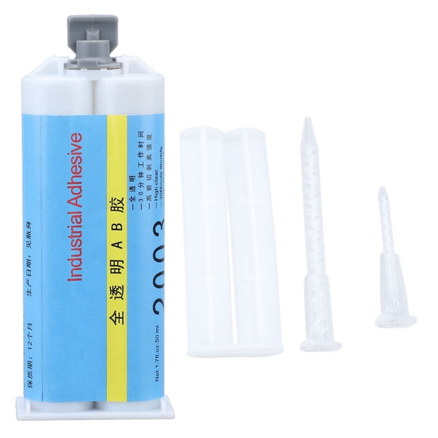 Pegamento de resina epoxi transparente, pegamento adhesivo de alta viscosidad resistente a la intemperie para metal, vidrio, madera, 50ml VoborMX herramienta
