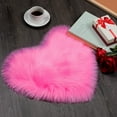 thumbnail image 2 of 2 Pieces Fluffy Heart Shaped Rug Faux Area Rug Bushy Room Carpet for Home Living Room Sofa Floor Bedroom, 12 x 16 Inch (Rose Red), 2 of 14