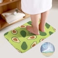 thumbnail image 3 of 2 Pieces Bathroom Rugs Set With U-Shaped Mat Bath Mat, Avocado Fruit Print Non Slip Thick Soft Bath Rug Set, Machine Wash Absorbent Mats For Bathroom, 3 of 6