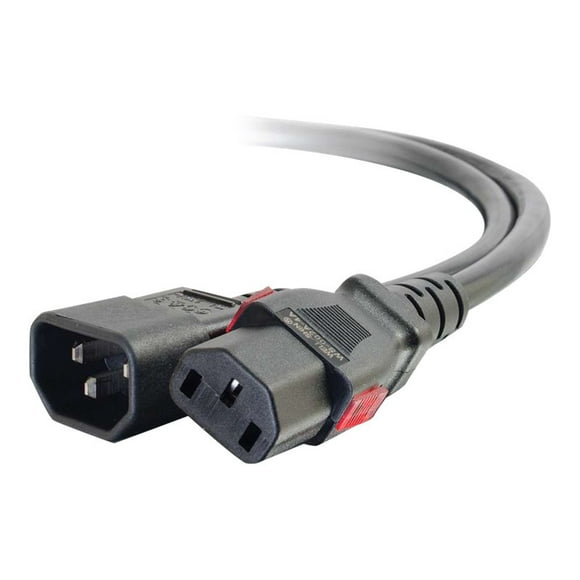 C2G 10ft Locking C14 to C13 10A 250V Power Cord Black - TAA - Power cable - IEC 60320 C14 to power IEC 60320 C13 - AC 250 V - 10 A - 10 ft - black