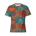 thumbnail image 4 of Vsdgher Mandala Colorful Print Men's Dry Fit Mesh Athletic Shirts Moisture Wicking Tennis T-Shirt Tops, 4 of 9