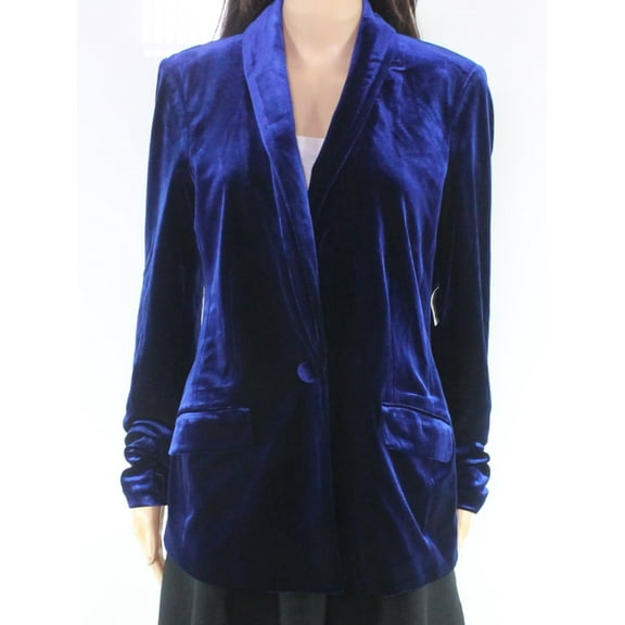 INC International Concepts Womens Velvet Blazer Royal Velvet M