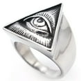 thumbnail image 3 of K-KED Mens Illuminati Triangle All Seeing Eye of Providence Ring Men Size 7-15-9-Silver, 3 of 9