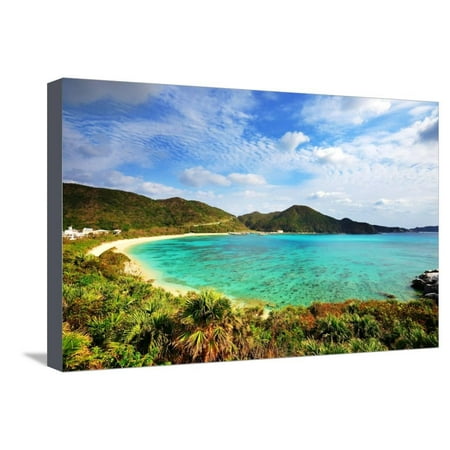 Aharen Beach on the Island of Tokashiki in Okinawa, Japan. Stretched Canvas Print Wall Art By