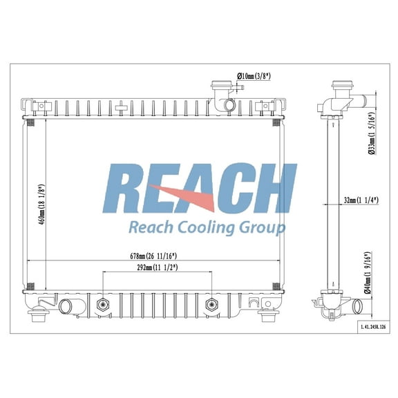 REACH 41-2458 Radiator for Gm Multi App 02-04, Automotive Radiator Replacement Part