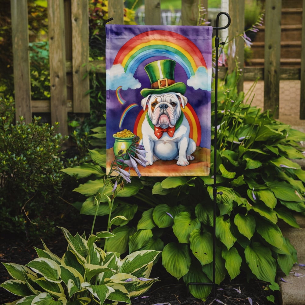 English Bulldog St Patrick's Day Garden Flag 11.25 in x 15.5 in