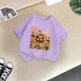 thumbnail image 5 of CAUYDY Kids Girls Halloween T-Shirts Tee, Short Sleeve Cute Pumpkin Ghost Daisy Print Crew Neck Fall Casual Tops for Kids Sizes 5-6 Years, 5 of 5
