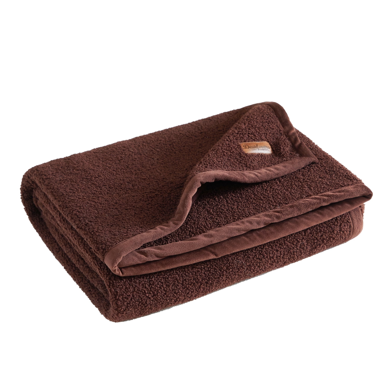 Dearfoams Reversible Cozy Teddy Oversized Couch Throw Blanket, Chocolate, 50 x 70 in