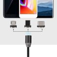 thumbnail image 4 of Cable de carga magnético 3 en 1 Cable de carga rápida múltiple para iOS Android Tipo C (negro), 4 of 11