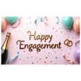 thumbnail image 1 of Happy Engagement Party Backdrop Celebration Banner Wedding Anniversary Event Decorations Photo Background Gold Confetti Balloon Props Rings, 1 of 4