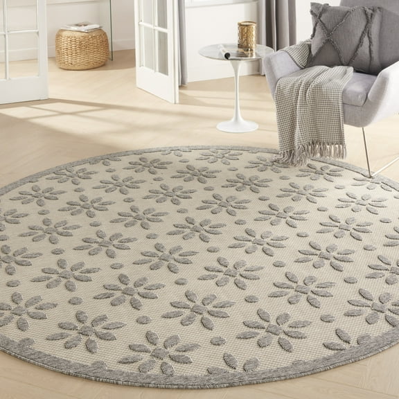 Nourison Palamos Indoor/outdoor Floral Contemporary Cream Area Rug