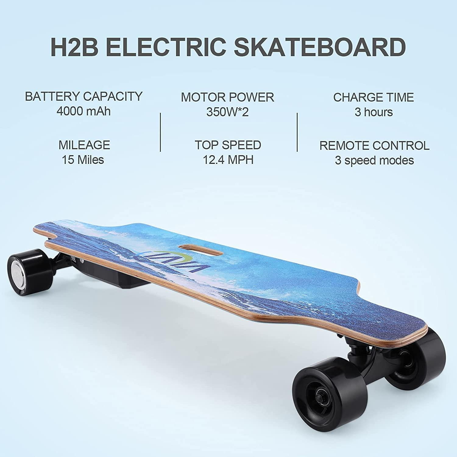 Details about  / Dual Motors 350W Power 36/" Electric Skateboard with Wireless Remote Control USA