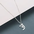 thumbnail image 2 of Giorgio Bergamo Stainless Steel White Gold Plated Gothic, Old English Intial A - Z Letter Pendant Mens Womens Necklace, Silver, J, 2 of 7