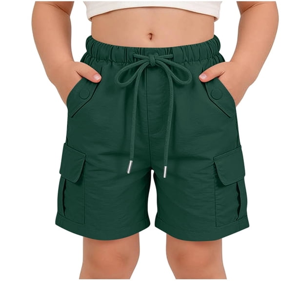 Atogsazn Kids Boys Summer Cargo Shorts Casual Athletic Wide Leg Short Pants with Pocket Outdoor Outfits Green 9-10 Years Fashion