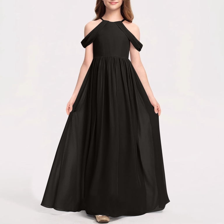 blue dress for baby girl Black Jersey Off Shoulder Sheath Ankle Length Bridesmaid Dresses,DB142 –  DaintyBridal