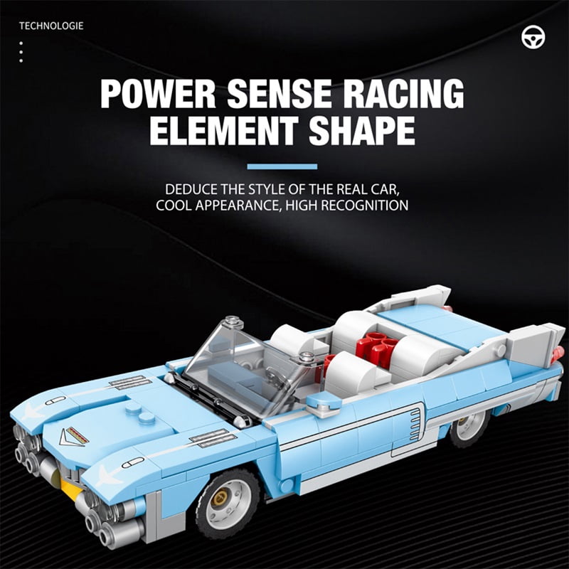 Reobrix Retro Car Building Set, Classic Car MOC Building Block