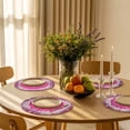 thumbnail image 5 of Pink Geometric Round Placemats Set of 8 for Dinning Tables,Heat-proof Braided Table Mats 13 Inch,Middle Century Boho Ethnic Abstract Southwestern Washable Place Mat for Kitchen Restaurant Party Table, 5 of 9