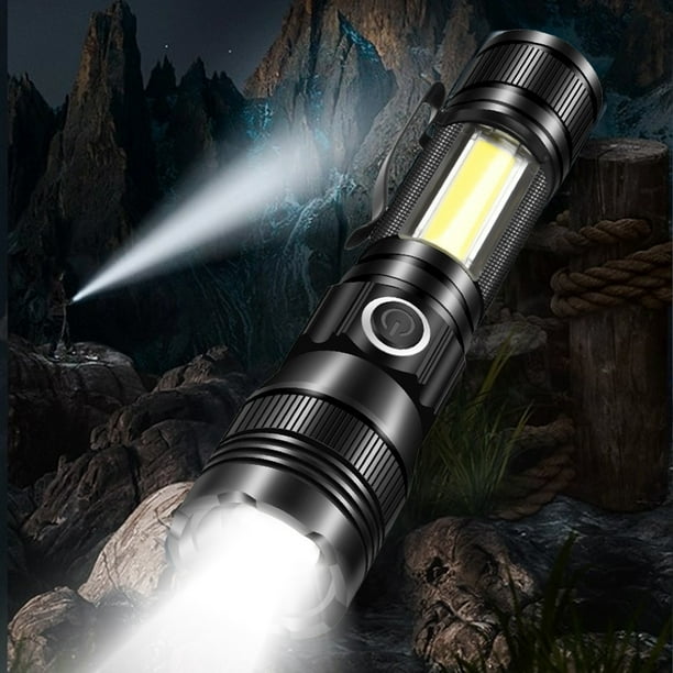Xihbxyly Artículos para Mujeres Por Menos de 10 Dólares. Linterna Led Alta Potencia 12000 Lúmenes, Linterna Superbrillante, Recargable, con Zoom, para Emergencias, Exteriores, Hogar, Acampada, Sender