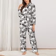 thumbnail image 2 of Fotbe Beach Pattern Long Sleeve Pajama Set for Women,Sleepwear Set,2-piece Loungewear Set,Soft PJs Comfy Nightwear with Pockets -Medium, 2 of 7