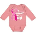 thumbnail image 3 of Inktastic Breast Cancer Awareness I Support My Gigi with Pink Ribbon Boys or Girls Long Sleeve Baby Bodysuit, 3 of 5