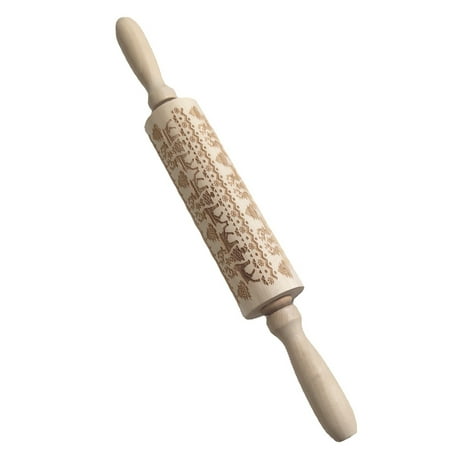 

Christmas Printing Rolling Pin Easy To Clean Convenient Operation