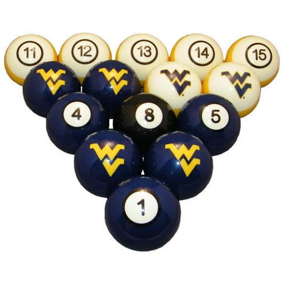Wave7 WVUBBS100N West Virginia University Billiard Numbered Ball Set