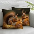 thumbnail image 3 of Pratyus Squirrel Flowers Pillow Cushion Covers for Sofa Couch Home Decor Square Short Plush 1PC 20x20in, 3 of 5
