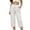 White, variant on Yangnuo Women High Waist Pleated Capri Dress Pants With Pockets Belted Casual Business Commuter Cropped Trousers