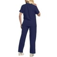 thumbnail image 4 of Fgvctg Jogger Scrubs for Women Plus Size Nursing Uniforms Petite V-Neck Scrub Pants and Tops Scrub Joggers Medical Scrub Sets with Pockets Navy XL, 4 of 5