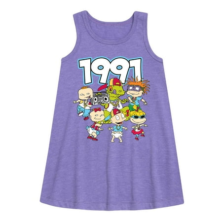 

Rugrats - 90 s Rugrats Back - Toddler and Youth Girls A-line Dress